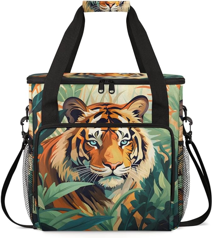 Forest Tiger Coffee Maker Carrying Bag Tiger Portable Travel Storage Tote Bag Compatible with K-Mini or K-Mini Plus Single Serve Coffee Brewer Carrying Case with Multiple Pockets &amp Shoulder Stra