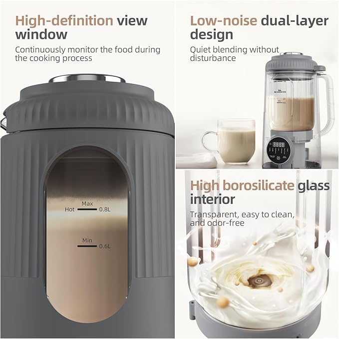8 in 1 Nut Milk Maker35oz(1000ml) Automatic Homemade Almond OatBlendersPlant-Based Milk and Non-Dairy Beverages Milk Maker Machine with Delay Start/Self Clean