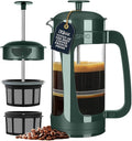 ESPRO P3 French Press Coffee Maker – Patented Double Micro-Filter for Grit-Free Brew Heat Resistant Thicker Borosilicate Glass Coffee Press – Green (32 oz)