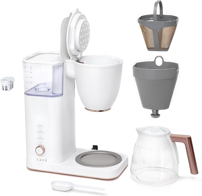 Café Specialty Drip Coffee Maker | 10-Cup Glass Carafe | WiFi Enabled Voice-to-Brew Technology | Smart Home Kitchen Essentials | SCA Certified Barista-Quality Brew | Matte White