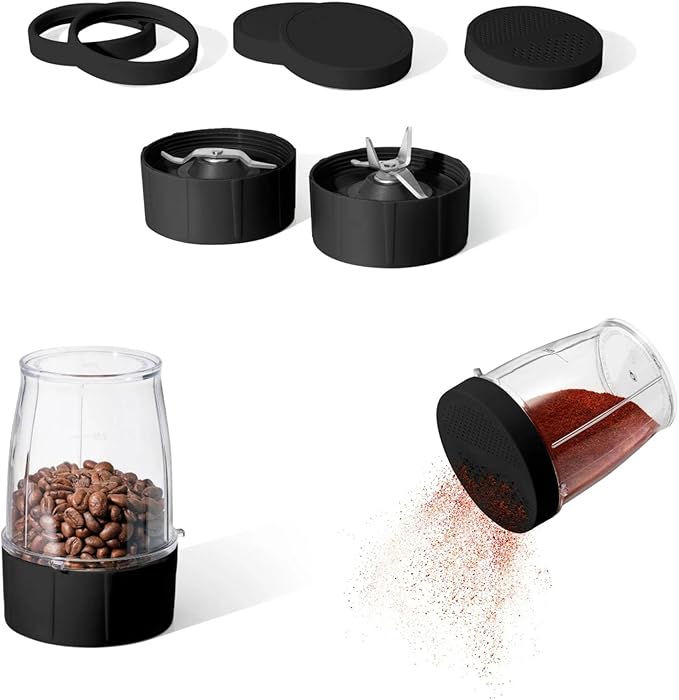 Personal Blender Set 12-Piece 240W Compact Single Serve Blender with Blending and Grinding Cups BPA-Free Dishwasher Safe (Black Sesame)