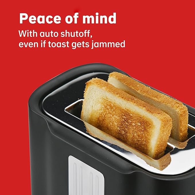 Mini toaster with defrost and cancel functions black compact design automatic power-off