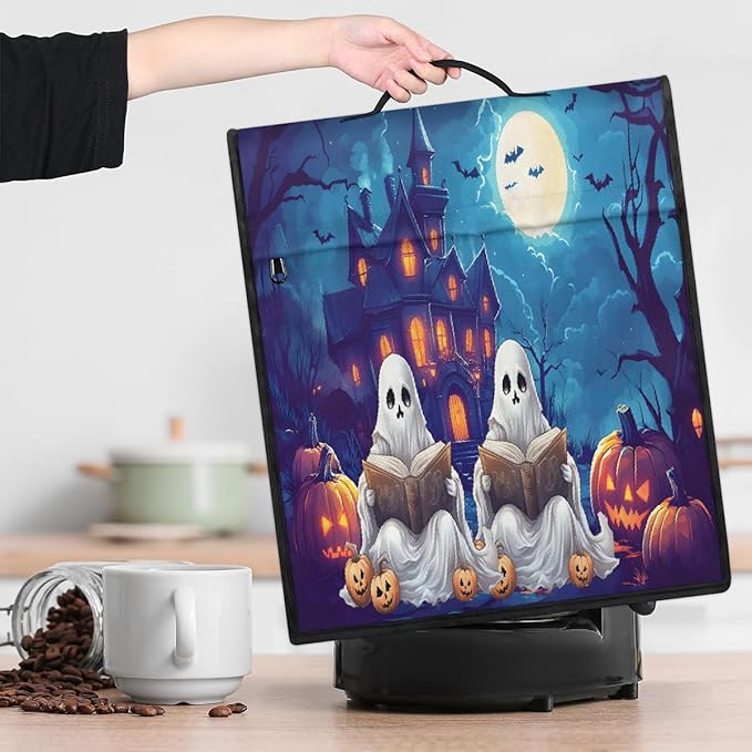 cfpolar Kitchen Aid Mixer Cover Compatible with 6-8 Quarts Pumpkin Ghosts Castle Stand Mixer Cover Kitchen Aid Mixers Accessories Appliance Organizer Bag Dust Covers with Zipper Pocket