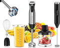 Bonsenkitchen Immersion Blender 20 Variable Speeds &amp Turbo 4-In-1 Stainless Steel Handheld Blender Powerful Milk Frother for Coffee