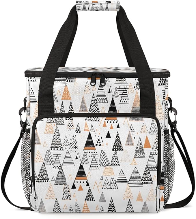 Aztec Tree Coffee Maker Carrying Bag Botanic Tree Travel Storage Bag Compatible with K-Mini or K-Mini Plus Single Serve Coffee Brewer Carrying Case with Multiple Pockets &amp Shoulder Strap
