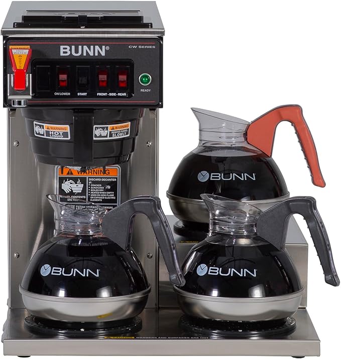 Bunn 12950.0212 CWTF15-3 Automatic Commercial Coffee Brewer with 3 Lower Warmers (120V)