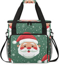Abstract Santa Claus Coffee Maker Carrying Bag Christmas Santa Claus Travel Storage Bag Compatible with K-Mini or K-Mini Plus Single Serve Coffee Brewer Carrying Case with Pockets &amp Shoulder Str