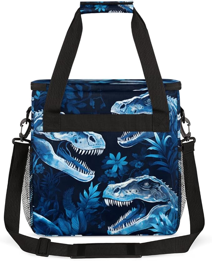 Dinosaur Floral Coffee Maker Carrying Bag Portable Travel Storage Tote Bag Compatible with K-Mini or K-Mini Plus Single Serve Coffee Brewer Carrying Case with Multiple Pockets &amp Shoulder Strap