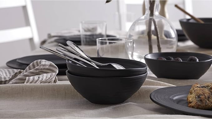Oneida Black Ridge Piece Dinnerware Set 12 Count Dorm Room Essentials First Apartment