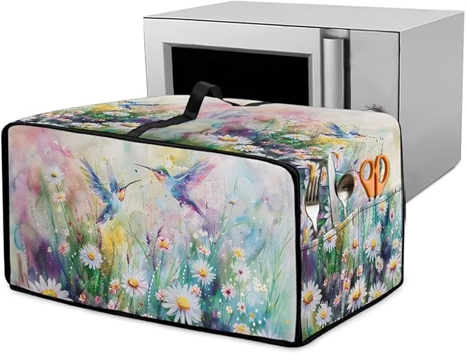 Hummingbird Daisy Print Air Fryer Toaster Dust Cover Washable Microwave Oven Cover Kitchen Small Appliance Protector S