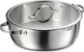 Tramontina Tempo Tri-Ply Base Stainless Steel 6-Quart Braiser Pan with Glass Lid Induction-Ready Oven-Safe Dishwasher-Safe