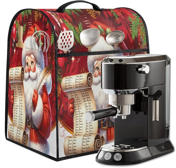 cfpolar Kitchen Aid Mixer Cover Compatible with 6-8 Quarts Santa Claus Christmas Ball Stand Mixer Cover Kitchen Aid Mixers Accessories Appliance Organizer Bag Dust Covers with Zipper Pocket