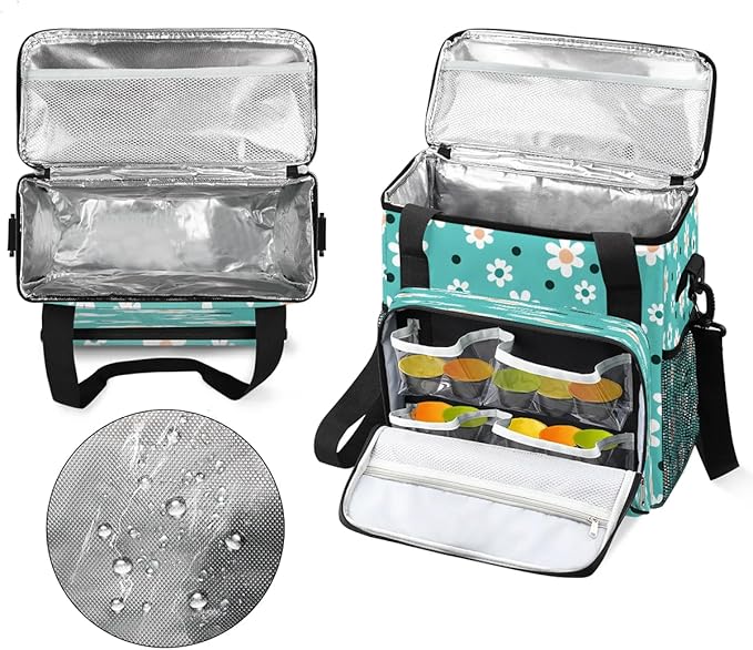 Cute Daisy Flowers Coffee Maker Carrying Bag for Keurig K-Mini or K-Mini Plus Storage Portable Coffee Maker Travel Bag