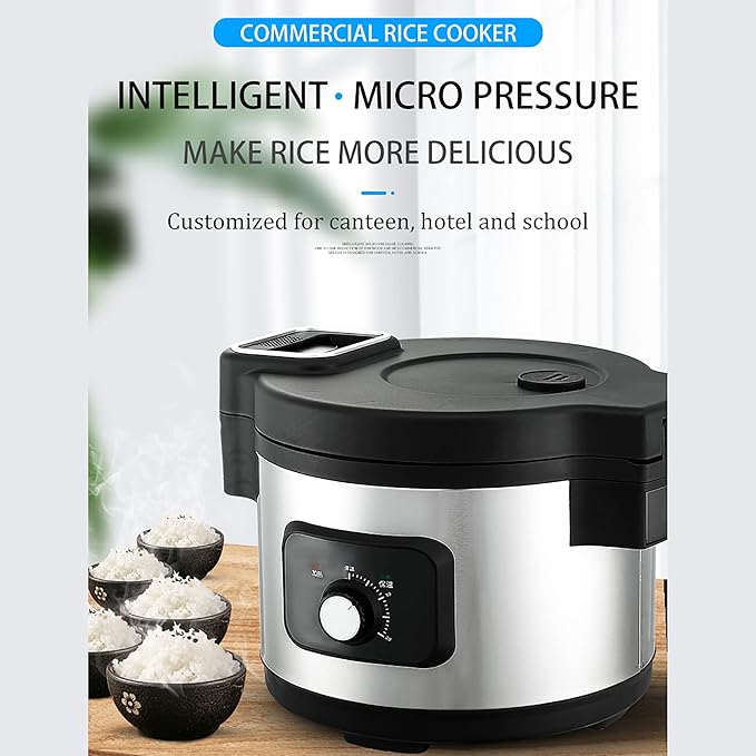 Commercial Rice Cooker WarmerStainless Steel Electric Rice Cooker13L High Capacity for 10-25 PeopleHousehold Rice CookerAutomatic Rice Cooker with Non-Stick Panfor Restaurants Hotels