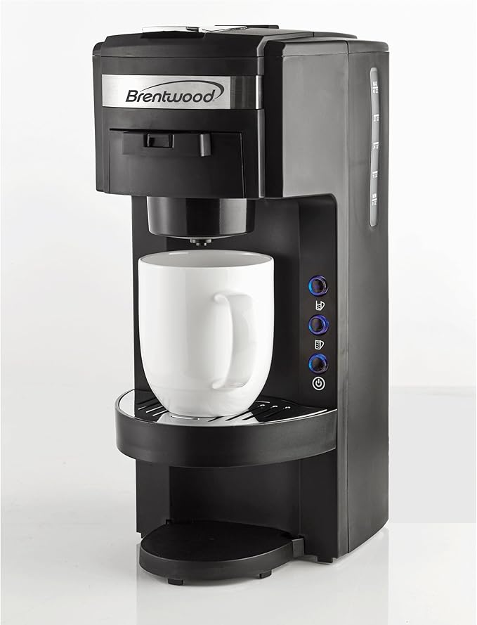 Brentwood TS-114 Coffee Maker with Travel MugK-Cup Single ServeBlack