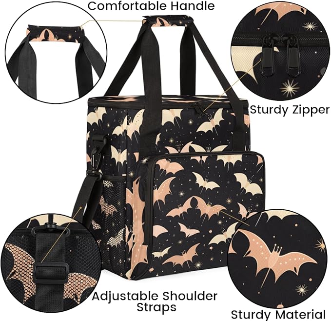 Magical Bat Coffee Maker Carrying Bag Mystical Bat Travel Storage Bag Compatible with K-Mini or K-Mini Plus Single Serve Coffee Brewer Carrying Case with Multiple Pockets &amp Shoulder Strap