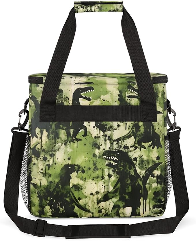 Camouflage Dinosaur Coffee Maker Carrying Bag Portable Travel Storage Tote Bag Compatible with K-Mini or K-Mini Plus Single Serve Coffee Brewer Carrying Case with Multiple Pockets &amp Shoulder Str