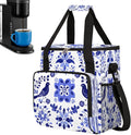 Talavera Mexico Bird Flower Coffee Maker Carring Bag Travel Carrying Storage Tote Bag Compatible with Keurig K-Mini or K-Mini Plus Portable Single Serve Coffee Brewer Case with Pockets for K-cup Pods