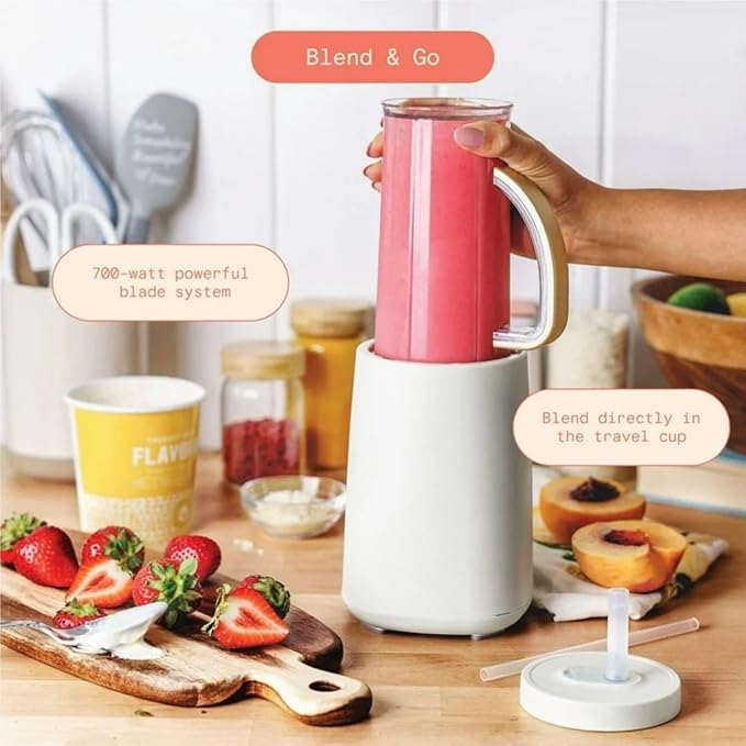 Personal Blender 12-Piece Set 240W Power BPA-Free Dishwasher Safe with Travel Cup and Grinding Blade