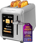 Kalorik Toaster VIVID TOUCH Series 2-Slice with Large High-Resolution Touchscreen and Customizable Cooking Presets by Bread Type Features Wide Slots and High Lift Lever 1000-Watts Stainless Steel