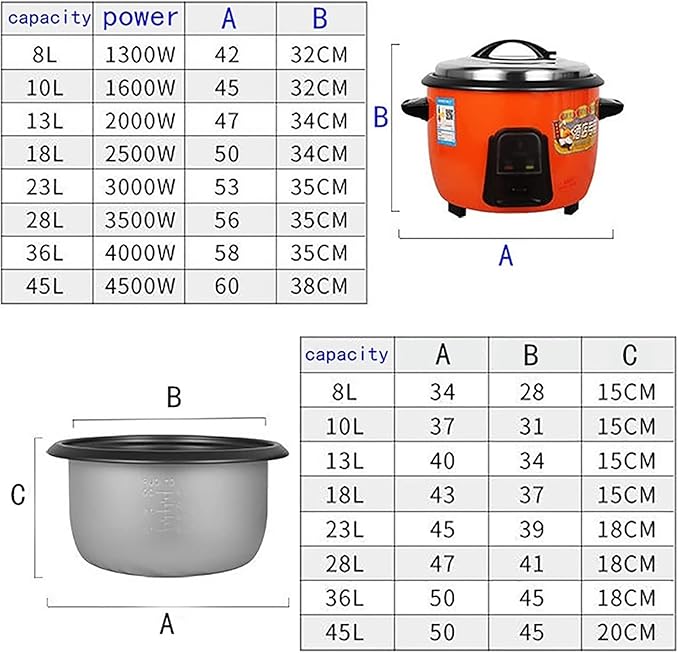 Household Rice Cooker Large Capacity Commercial Rice Cooker For Canteen/Hotel/School Use For 8-70 People(23L3000W)