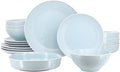 Elama Emilia 16 Piece Double Bowl Stoneware Dinnerware Set (Light Blue) Service for 4 …