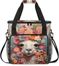 Alpaca Flowers Coffee Maker Carrying Bag Portable Travel Storage Tote Bag Compatible with K-Mini or K-Mini Plus Single Serve Coffee Brewer Carrying Case with Multiple Pockets &amp Shoulder Strap