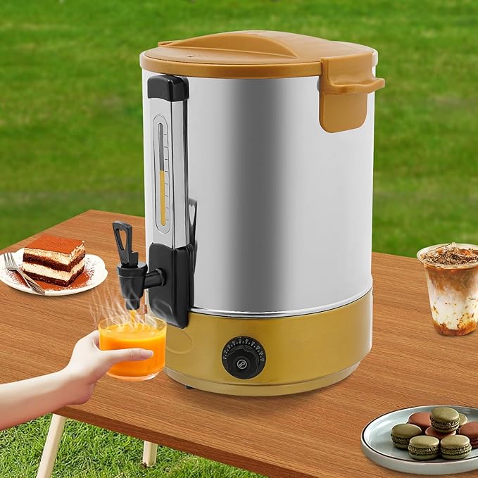Electric Hot Water Dispenser 240 Cups Commercial Coffee Percolator &amp Beverage Dispenser w/Temperature Control Stainless Steel Coffee Urn for Coffee &amp Tea