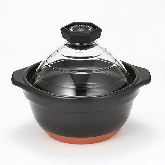 Hario Gohan Gama Glass Lid Ceramic Rice Cooker 3-Cup