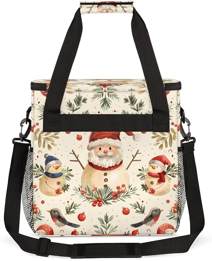 Fantastic Santa Claus Coffee Maker Carrying Bag Modern Santa Claus Travel Storage Bag Compatible with K-Mini or K-Mini Plus Single Serve Coffee Brewer Carrying Case with Pockets &amp Shoulder Strap