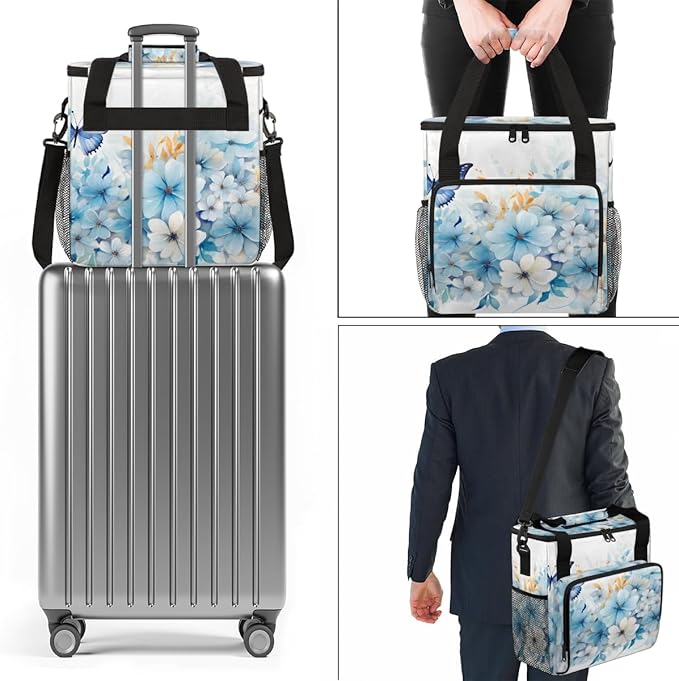 Dreamy Butterfly Coffee Maker Carrying Bag Mystic Butterfly Travel Storage Bag Compatible with K-Mini or K-Mini Plus Single Serve Coffee Brewer Carrying Case with Multiple Pockets &amp Shoulder Str