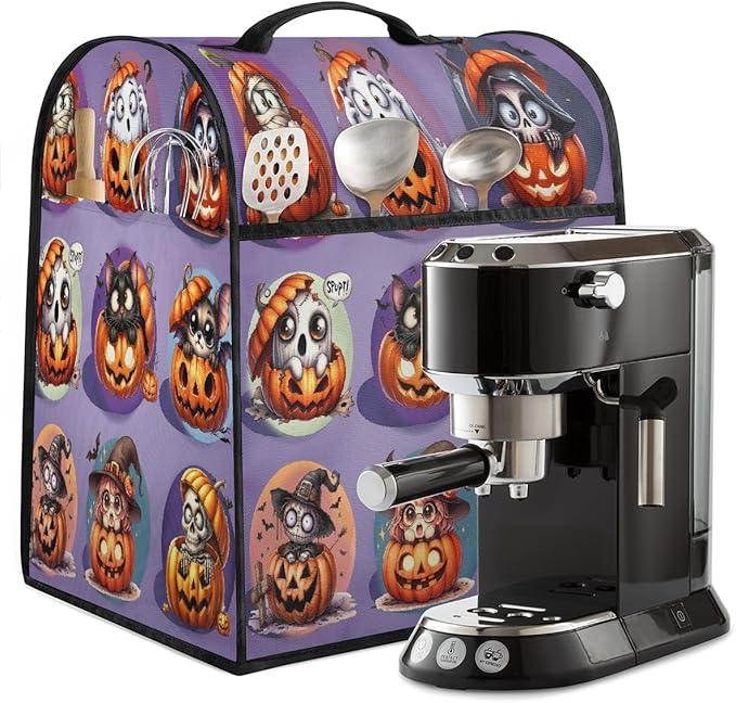 cfpolar Kitchen Aid Mixer Cover Compatible with 6-8 Quarts Halloween Ghost Monster Skull Pumpkin Stand Mixer Cover Kitchen Aid Mixers Accessories Appliance Organizer Bag Dust Covers with Zipper Pocket