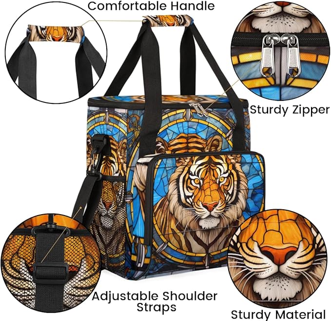 Coffee Maker Carrying Bag Glass Tiger Single Cup Coffee Maker Travel Bag Compatible with Keurig K-Mini or K-Mini Plus Portable Storage Bag with Shoulder StrapAZ-189