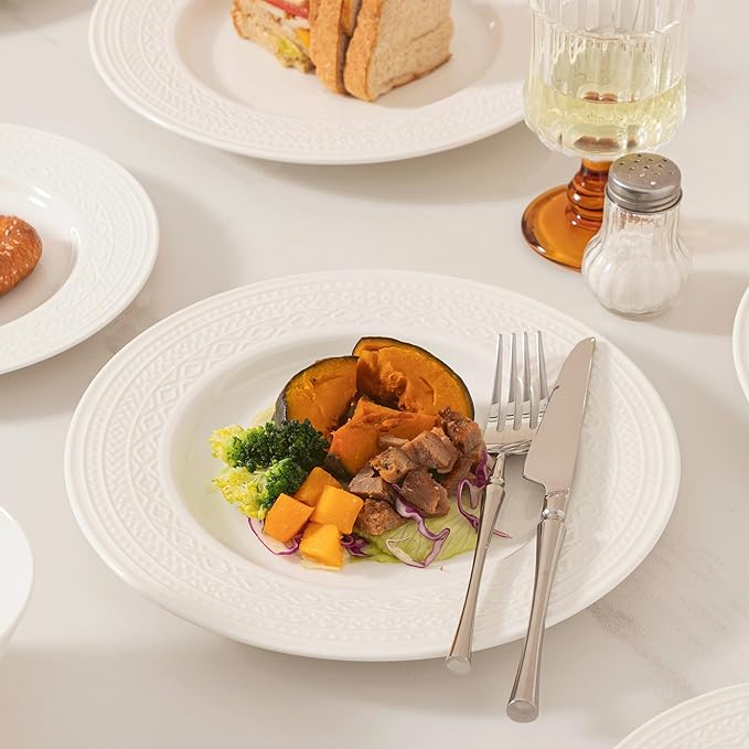 Dinnerware sets plates and bowls sets modern platesCeramic Dinnerware Sets12 Pieces Porcelain Lightweight PlatesScratch Resistant Dish Set (style - 15 4 - Set (12pcs))