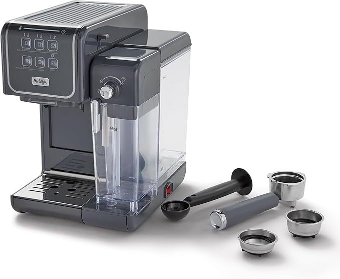Mr. Coffee One-Touch CoffeeHouse+ Espresso Cappuccino and Latte Maker Home Coffee Machine with 19-Bar Italian Pump and Milk Frother Ideal for Latte Espresso and Coffee Lovers