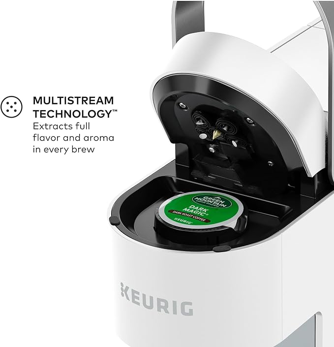 Keurig K-Slim Single Serve K-Cup Pod Coffee Maker Multistream Technology 3 Brew Sizes Slim and Sleek Design 46oz Removable Reservoir White
