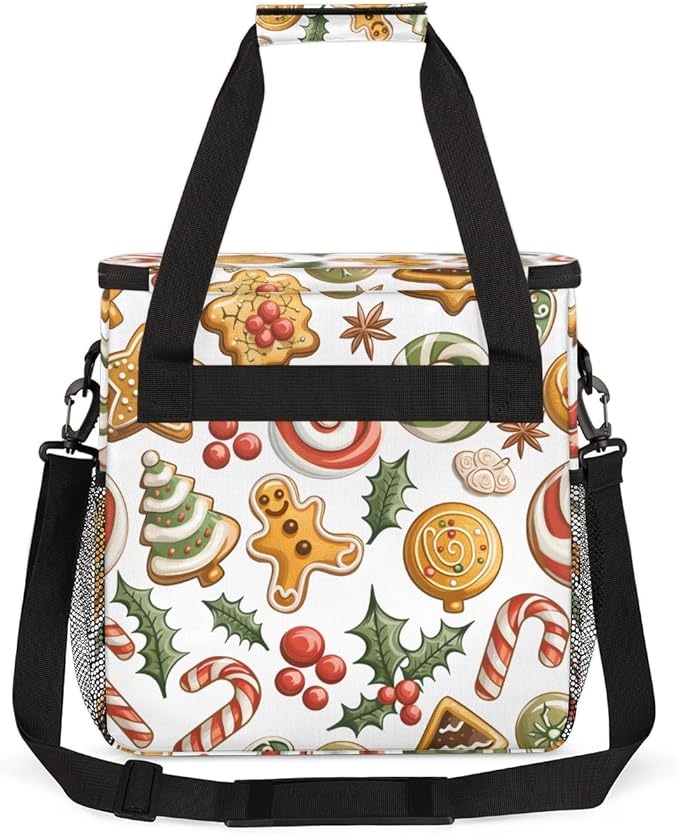 Bright Gingerbread Man Coffee Maker Carrying Bag Travel Storage Bag Compatible with K-Mini or K-Mini Plus Single Serve Coffee Brewer Carrying Case with Multiple Pockets &amp Shoulder Strap
