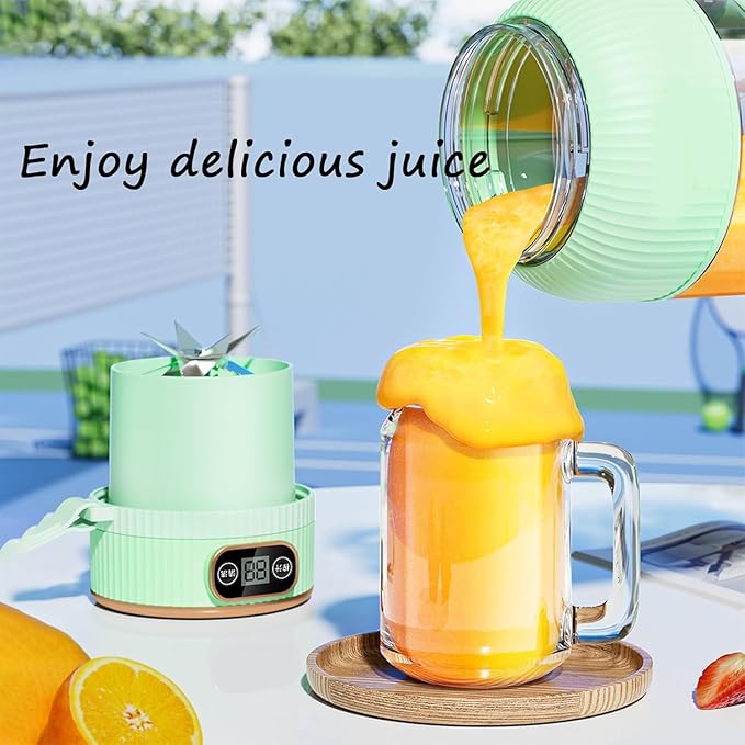 Multifunctional Portable Juicer Cup with Digital Display Portable Smoothie Blender on the Go Portable Blender USB Rechargeable Juice Cup Blender (M01)