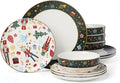 Lenox Dinnerware Set Nutcracker Ballet 12-Piece Dinnerware Set Service for 4 Made Of Porcelain Dishwasher/Microwave Safe Includes Plates and Bowls for Pasta and Salad Christmas Decor (12 Piece)