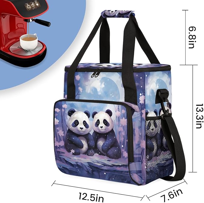 Panda Lotus Coffee Maker Carrying Bag Portable Travel Storage Tote Bag Compatible with K-Mini or K-Mini Plus Single Serve Coffee Brewer Carrying Case with Multiple Pockets &amp Shoulder Strap