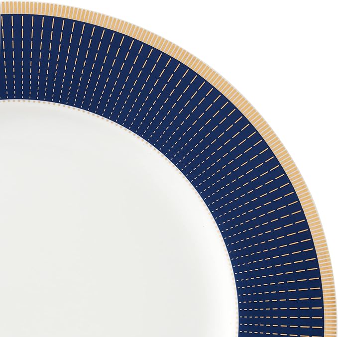 HOMEHUT 24 Piece Dinnerware Set-Bone China - Elegant Navy and Gold Design Lightweight Yet Durable Perfect for Formal Dining and Entertaining Guests Service for 4 people