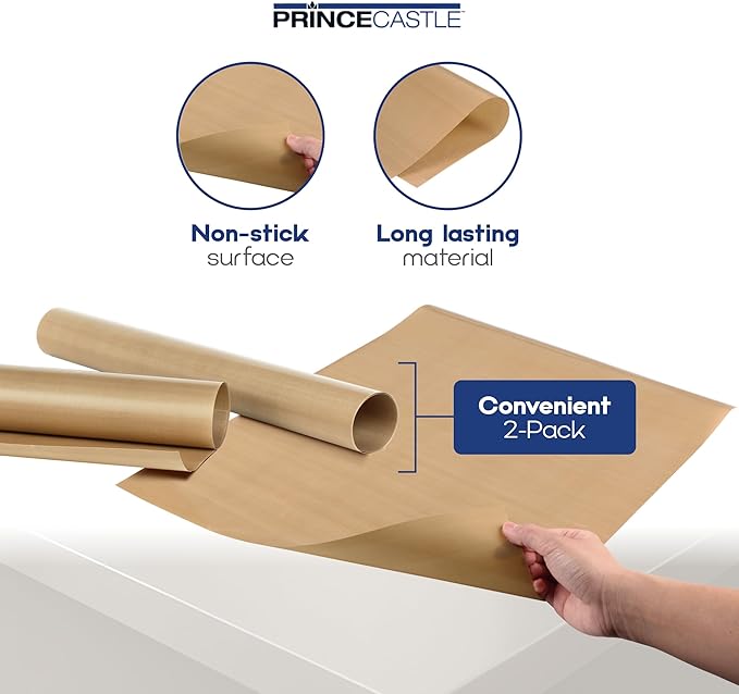 Prince Castle Release Sheets for 297 Series Contact Toasters 5 mil Thick (2-pack) - Non-Stick Baking Sheets and Commercial Toaster Liner for Bread Buns and More