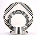 Elegant Bone China Dinnerware Set for 6 – Coffee Cup Saucer &amp 8”/10” Plates – Luxury dishes set for Housewarming Anniversary or Mother’s Day Present gift for Wife DLCP-6