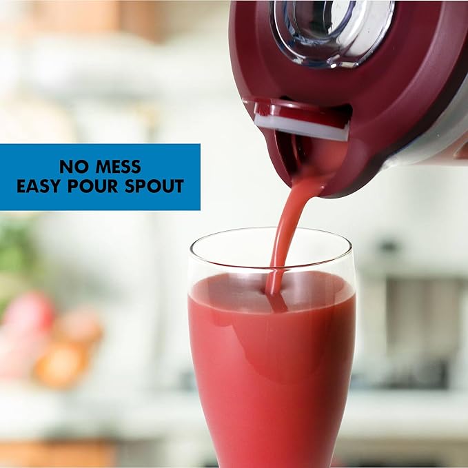 Kenmore Countertop Blender – Electric Mixer for Smoothies Ice Crush &amp Pulse Function Heavy Duty Tritan plastic Pitcher licuadora With 6 Speed Kitchen Appliance Dishwasher-Safe Jar Red
