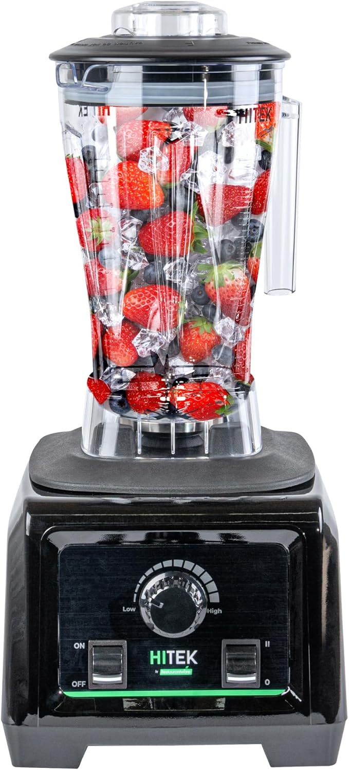 Restaurantware-Hi Tek 3 HP Commercial Blender 1 Variable Speed Heavy-Duty Blender - 64-Ounce Tritan Jar Toggle Control White Plastic Industrial 3 HP Motor