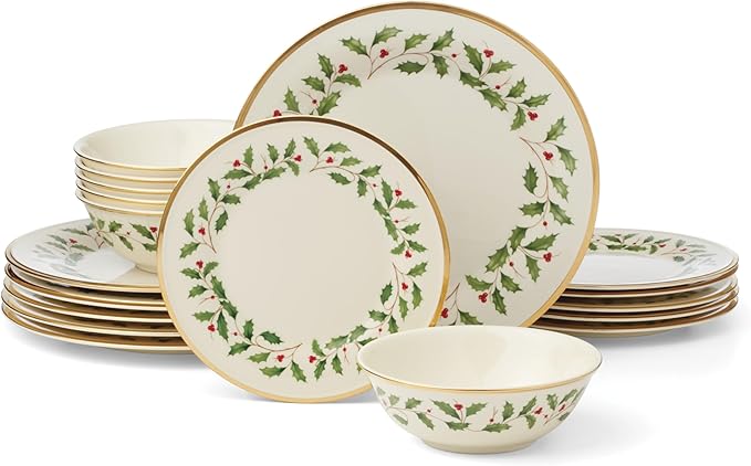 Lenox 899203 Holiday 18-Piece Dinnerware Set Service For 6
