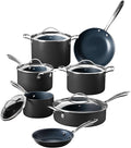 Guy Fieri's Flavortown Laser Titanium 12 Piece Set - Non-stick Cookware Set Without PFAS PTFE or PFOA 3x More Durable Dishwasher Safe Oven Safe