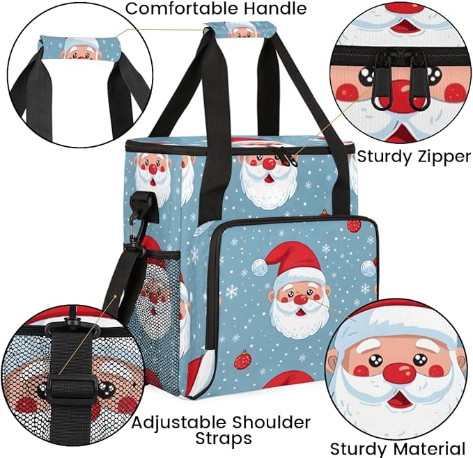Mystical Santa Claus Coffee Maker Carrying Bag Abstract Santa Claus Travel Storage Bag Compatible with K-Mini or K-Mini Plus Single Serve Coffee Brewer Carrying Case with Pockets &amp Shoulder Stra