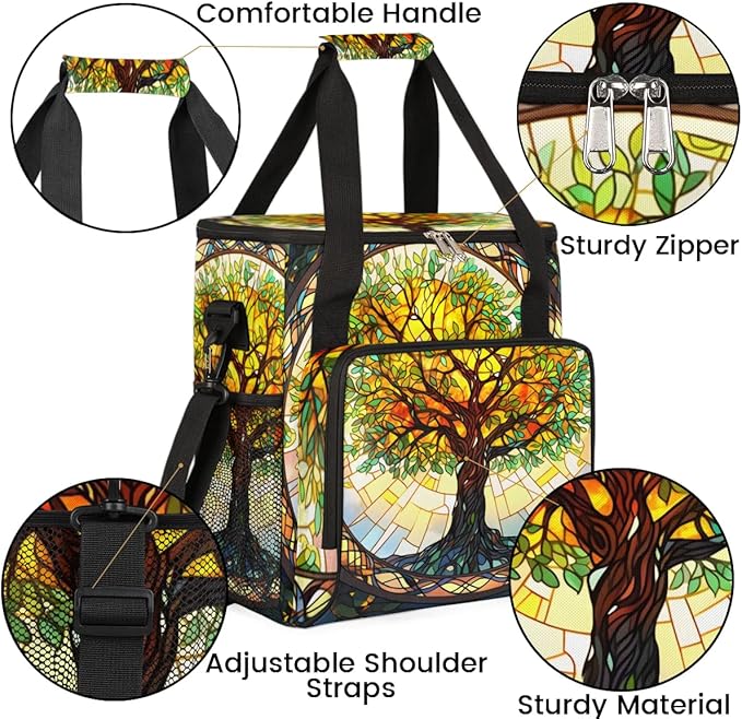 Coffee Maker Carrying Bag Glass Tree Single Cup Coffee Maker Travel Bag Compatible with Keurig K-Mini or K-Mini Plus Portable Storage Bag with Shoulder StrapAZ-188