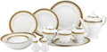Euro Porcelain 57-pc Banquet Dinnerware Set Luxury Bone China Tableware Service for 8